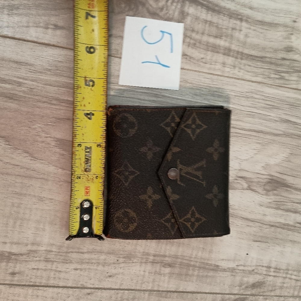 Authentic LOUIS VUITTON LV Monogram Canvas Leather Trifold Compact Clutch Wallet - Picture 12 of 13